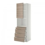 МЕТОД / МАКСИМЕРА Высокий шкаф д/комбинир СВЧ/4 ящика - 60x60x200 см, Брокхульт под грецкий орех светло-серый, белый МЕТОД / МАКСИМЕРА Высокий шкаф д/комбинир СВЧ/4 ящика - 60x60x200 см, Брокхульт под грецкий орех светло-серый, белый