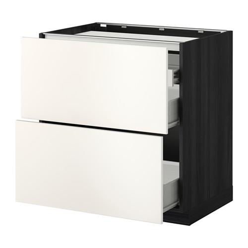 МЕТОД / ФОРВАРА Напольн шкаф/2 фронт пнл/3 ящика - под дерево черный, Веддинге белый, 80x60 см МЕТОД / ФОРВАРА Напольн шкаф/2 фронт пнл/3 ящика - под дерево черный, Веддинге белый, 80x60 см