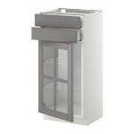 METOD/MAXIMERA напольн шк/2 ящ/2 сткл дврц черный METOD/MAXIMERA напольн шк/2 ящ/2 сткл дврц черный