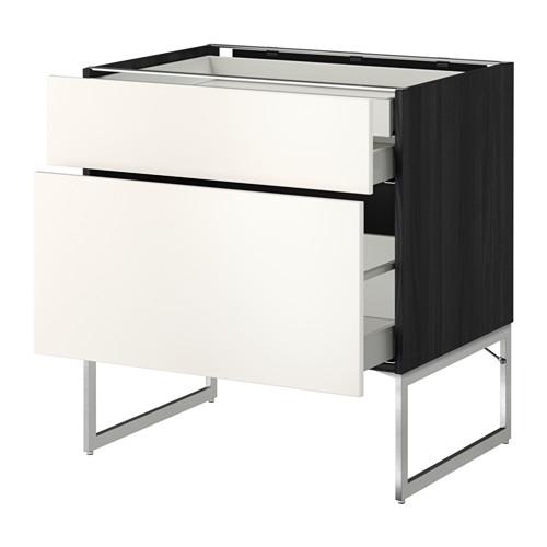 МЕТОД / МАКСИМЕРА Напольн шкаф 2фронт пнл/2низ/1вс ящ - под дерево черный, Веддинге белый, 80x60x60 см МЕТОД / МАКСИМЕРА Напольн шкаф 2фронт пнл/2низ/1вс ящ - под дерево черный, Веддинге белый, 80x60x60 см