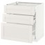 МЕТОД / МАКСИМЕРА Напольный шкаф с 3 ящиками - белый, Сэведаль белый, 80x60 см