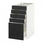 МЕТОД / ФОРВАРА Напольный шкаф с 5 ящиками - 40x60 см, Лаксарби черно-коричневый, белый МЕТОД / ФОРВАРА Напольный шкаф с 5 ящиками - 40x60 см, Лаксарби черно-коричневый, белый