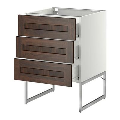 МЕТОД / ФОРВАРА Нплн шк 3 фрнт/3 средн ящика - 60x60x60 см, Эдсерум под дерево коричневый, белый МЕТОД / ФОРВАРА Нплн шк 3 фрнт/3 средн ящика - 60x60x60 см, Эдсерум под дерево коричневый, белый