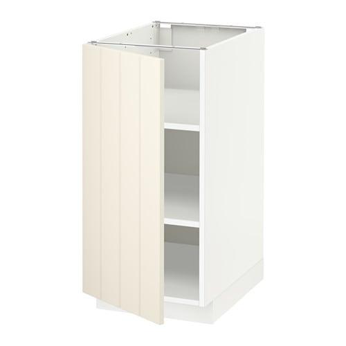 МЕТОД Напольный шкаф с полками - белый, Хитарп белый с оттенком, 40x60 см