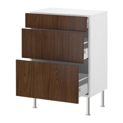 ФАКТУМ Напольный шкаф с 3 ящиками - Валла под грецкий орех, 40x37 см