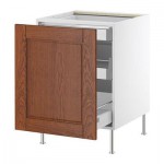 ФАКТУМ Напольный шкаф с выдвижной секцией - Ликсторп коричневый, 60 см