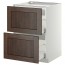 МЕТОД / МАКСИМЕРА Напольн шкаф/2фронт пнл/3ящика - белый, Эдсерум под дерево коричневый, 60x60 см