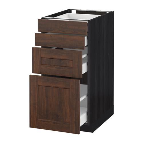 МЕТОД / МАКСИМЕРА Напольн шкаф 4 фронт панели/4 ящика - под дерево черный, Эдсерум под дерево коричневый, 40x60 см МЕТОД / МАКСИМЕРА Напольн шкаф 4 фронт панели/4 ящика - под дерево черный, Эдсерум под дерево коричневый, 40x60 см