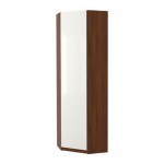 ПАКС Гардероб угловой - Фардаль глянцевый белый, классический коричневый, 73/73x236 см, ПАКС Гардероб угловой - Фардаль глянцевый белый, классический коричневый, 73/73x236 см,