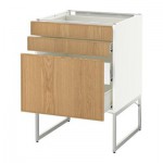 МЕТОД / ФОРВАРА Напольн шкаф 3фронт пнл/2низ/2ср ящ - 60x60x60 см, Экестад дуб, белый МЕТОД / ФОРВАРА Напольн шкаф 3фронт пнл/2низ/2ср ящ - 60x60x60 см, Экестад дуб, белый