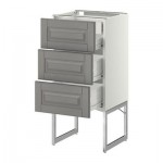 МЕТОД / ФОРВАРА Напольн шкаф 3фронт пнл/2низ/2ср ящ - 40x37x60 см, Будбин серый, белый МЕТОД / ФОРВАРА Напольн шкаф 3фронт пнл/2низ/2ср ящ - 40x37x60 см, Будбин серый, белый