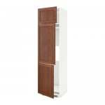 МЕТОД Выс шкаф для хол/мороз с 3 дверями - белый, Филипстад коричневый, 60x60x220 см