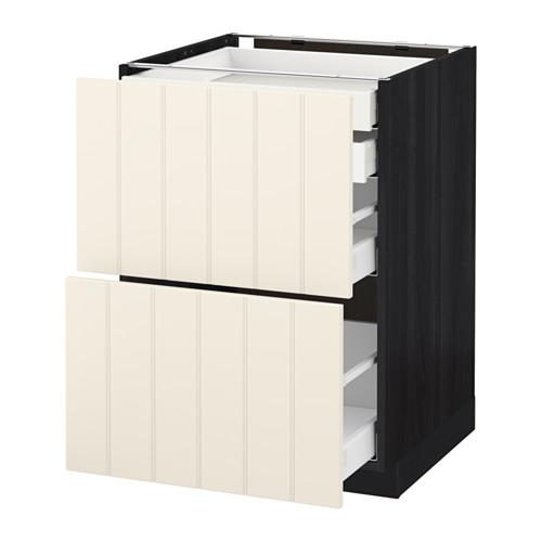 МЕТОД / МАКСИМЕРА Напл шк 2 фрнт/2низ/1срд/1 выс ящ - под дерево черный, Хитарп белый с оттенком, 60x60 см МЕТОД / МАКСИМЕРА Напл шк 2 фрнт/2низ/1срд/1 выс ящ - под дерево черный, Хитарп белый с оттенком, 60x60 см