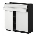 МЕТОД / ФОРВАРА Напольный шкаф/2дверцы/2ящика - Нодста белый/алюминий, под дерево черный МЕТОД / ФОРВАРА Напольный шкаф/2дверцы/2ящика - Нодста белый/алюминий, под дерево черный