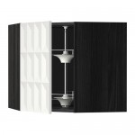 МЕТОД Угл нвсн шкф с вращающ секц - под дерево черный, Гэррестад белый, 68x60 см МЕТОД Угл нвсн шкф с вращающ секц - под дерево черный, Гэррестад белый, 68x60 см