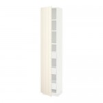 МЕТОД / МАКСИМЕРА Высокий шкаф с ящиками - белый, Хитарп белый с оттенком, 40x37x200 см