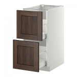 МЕТОД / МАКСИМЕРА Напольн шкаф 2фрнт/2выс ящ - 40x60 см, Эдсерум под дерево коричневый, белый