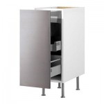 ФАКТУМ Напольный шкаф с выдвижной секцией - Рубрик нержавеющ сталь, 40 см ФАКТУМ Напольный шкаф с выдвижной секцией - Рубрик нержавеющ сталь, 40 см