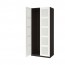 PAX гардероб 2-дверный черно-коричневый/Бергсбу матовое стекло 99.8x60x236.4 cm