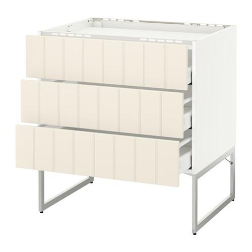 МЕТОД / МАКСИМЕРА Напольн шкаф/3фронт пнл/3ящика - белый, Хитарп белый с оттенком, 80x60x60 см МЕТОД / МАКСИМЕРА Напольн шкаф/3фронт пнл/3ящика - белый, Хитарп белый с оттенком, 80x60x60 см