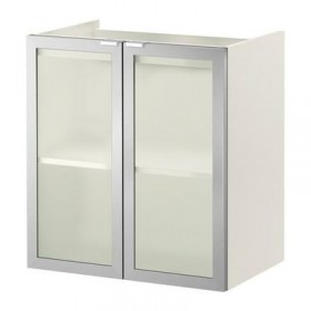 ЛИЛЛОНГЕН Шкаф под раковину с 2 дврц - белый/алюминий, 60x38x64 см