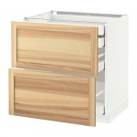 МЕТОД / МАКСИМЕРА Напл шк 2 фрнт/2низ/1срд/1 выс ящ - белый, Торхэмн естественный ясень, 80x60 см