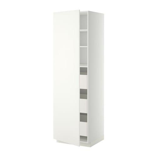 МЕТОД / МАКСИМЕРА Высокий шкаф с ящиками - белый, Хэггеби белый, 60x60x200 см