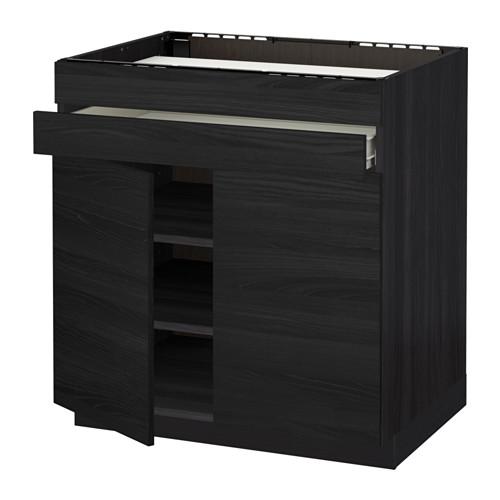 МЕТОД / ФОРВАРА Нап шк д/вар панели/2ящ/2фасада/1ящ - под дерево черный, Тингсрид под дерево черный