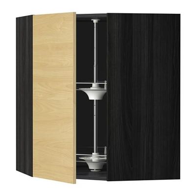 МЕТОД Угл нвсн шкф с вращающ секц - 68x80 см, Тингсрид под березу, под дерево черный МЕТОД Угл нвсн шкф с вращающ секц - 68x80 см, Тингсрид под березу, под дерево черный