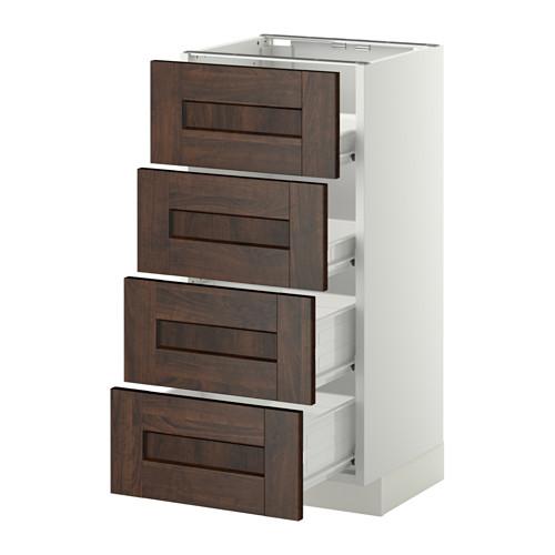 МЕТОД / ФОРВАРА Напольн шкаф 4 фронт панели/4 ящика - белый, Эдсерум под дерево коричневый, 40x37 см МЕТОД / ФОРВАРА Напольн шкаф 4 фронт панели/4 ящика - белый, Эдсерум под дерево коричневый, 40x37 см