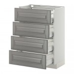 МЕТОД / МАКСИМЕРА Напольн шкаф 4 фронт панели/4 ящика - белый, Будбин серый, 60x37 см МЕТОД / МАКСИМЕРА Напольн шкаф 4 фронт панели/4 ящика - белый, Будбин серый, 60x37 см