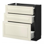 МЕТОД / ФОРВАРА Нплн шк 3 фрнт/3 средн ящика - под дерево черный, Будбин белый с оттенком, 80x37 см МЕТОД / ФОРВАРА Нплн шк 3 фрнт/3 средн ящика - под дерево черный, Будбин белый с оттенком, 80x37 см