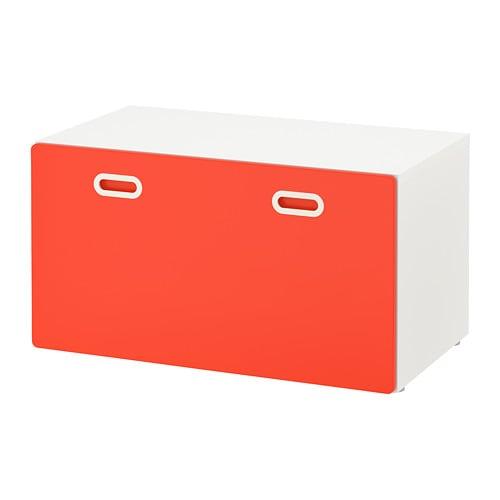 СТУВА / ФРИТИДС Скамья с отделением для игрушек - белый/красный