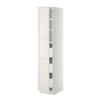 МЕТОД / МАКСИМЕРА Высокий шкаф с ящиками - 40x60x200 см, Лаксарби белый, белый