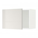 МЕТОД Шкаф навесной - белый, Рингульт глянцевый светло-серый, 60x40 см