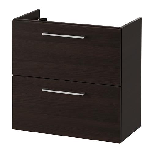 GODMORGON шкаф для раковины с 2 ящ черно-коричневый 60x32x58 cm