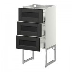 МЕТОД / МАКСИМЕРА Нплн шк 3 фрнт/3 средн ящика - 40x37x60 см, Лаксарби черно-коричневый, белый МЕТОД / МАКСИМЕРА Нплн шк 3 фрнт/3 средн ящика - 40x37x60 см, Лаксарби черно-коричневый, белый