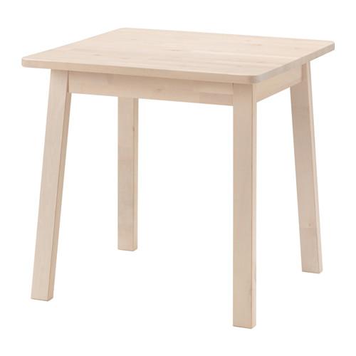NORRÅKER стол белый береза 74x74 см