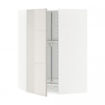 МЕТОД Угл нвсн шкф с вращающ секц - белый, Рингульт глянцевый светло-серый, 68x100 см