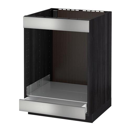 МЕТОД / МАКСИМЕРА Напол шк д/вароч панели+духовки/ящ - под дерево черный, Гревста нержавеющ сталь