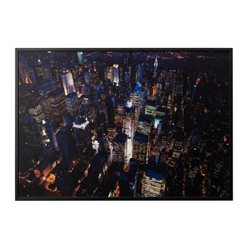 BJÖRKSTA picture with a frame New York Lights black 200x140 cm (291.780.50) - reviews, where to buy