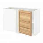МЕТОД Угловой напольный шкаф с полкой - белый, Торхэмн естественный ясень