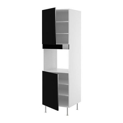 ФАКТУМ Выс шкаф д/кмб дхвк 2 двр - Абстракт черный, 60x211 см