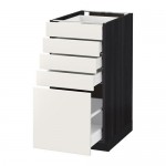 МЕТОД / МАКСИМЕРА Напольный шкаф с 5 ящиками - под дерево черный, Веддинге белый, 40x60 см МЕТОД / МАКСИМЕРА Напольный шкаф с 5 ящиками - под дерево черный, Веддинге белый, 40x60 см
