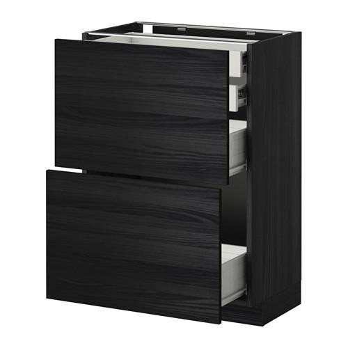 МЕТОД / ФОРВАРА Нплн шк 2фрнт/2низк/2 выс/2срдн ящ - под дерево черный, Тингсрид под дерево черный, 60x37 см МЕТОД / ФОРВАРА Нплн шк 2фрнт/2низк/2 выс/2срдн ящ - под дерево черный, Тингсрид под дерево черный, 60x37 см