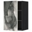 МЕТОД Шкаф навесной с полкой - под дерево черный, Кальвиа с печатным рисунком, 40x60 см