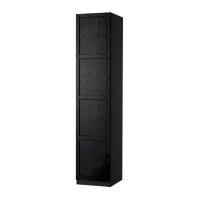 ПАКС Гардероб с 1 дверью - Пакс Хемнэс черно-коричневый, черно-коричневый, 50x60x201 см, плавно закрывающиеся петли