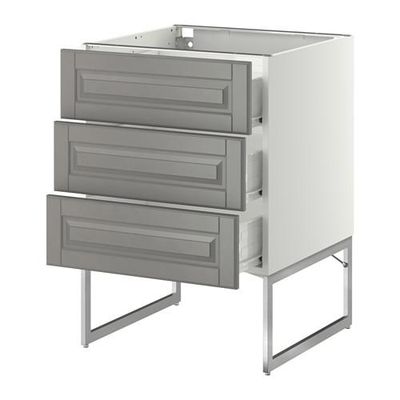 МЕТОД / ФОРВАРА Нплн шк 3 фрнт/3 средн ящика - 60x60x60 см, Будбин серый, белый МЕТОД / ФОРВАРА Нплн шк 3 фрнт/3 средн ящика - 60x60x60 см, Будбин серый, белый