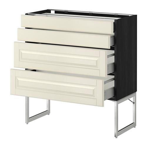 МЕТОД / МАКСИМЕРА Нплн шк 4 фронт/2 низк/2средн ящ - под дерево черный, Будбин белый с оттенком, 80x37x60 см МЕТОД / МАКСИМЕРА Нплн шк 4 фронт/2 низк/2средн ящ - под дерево черный, Будбин белый с оттенком, 80x37x60 см