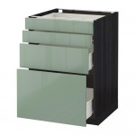 МЕТОД / ФОРВАРА Напольн шкаф 4 фронт панели/4 ящика - под дерево черный, Калларп глянцевый светло-зеленый, 60x60 см МЕТОД / ФОРВАРА Напольн шкаф 4 фронт панели/4 ящика - под дерево черный, Калларп глянцевый светло-зеленый, 60x60 см